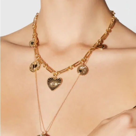 Rebecca Minkoff Gold Heart Charm Necklace - Picture 1 of 3